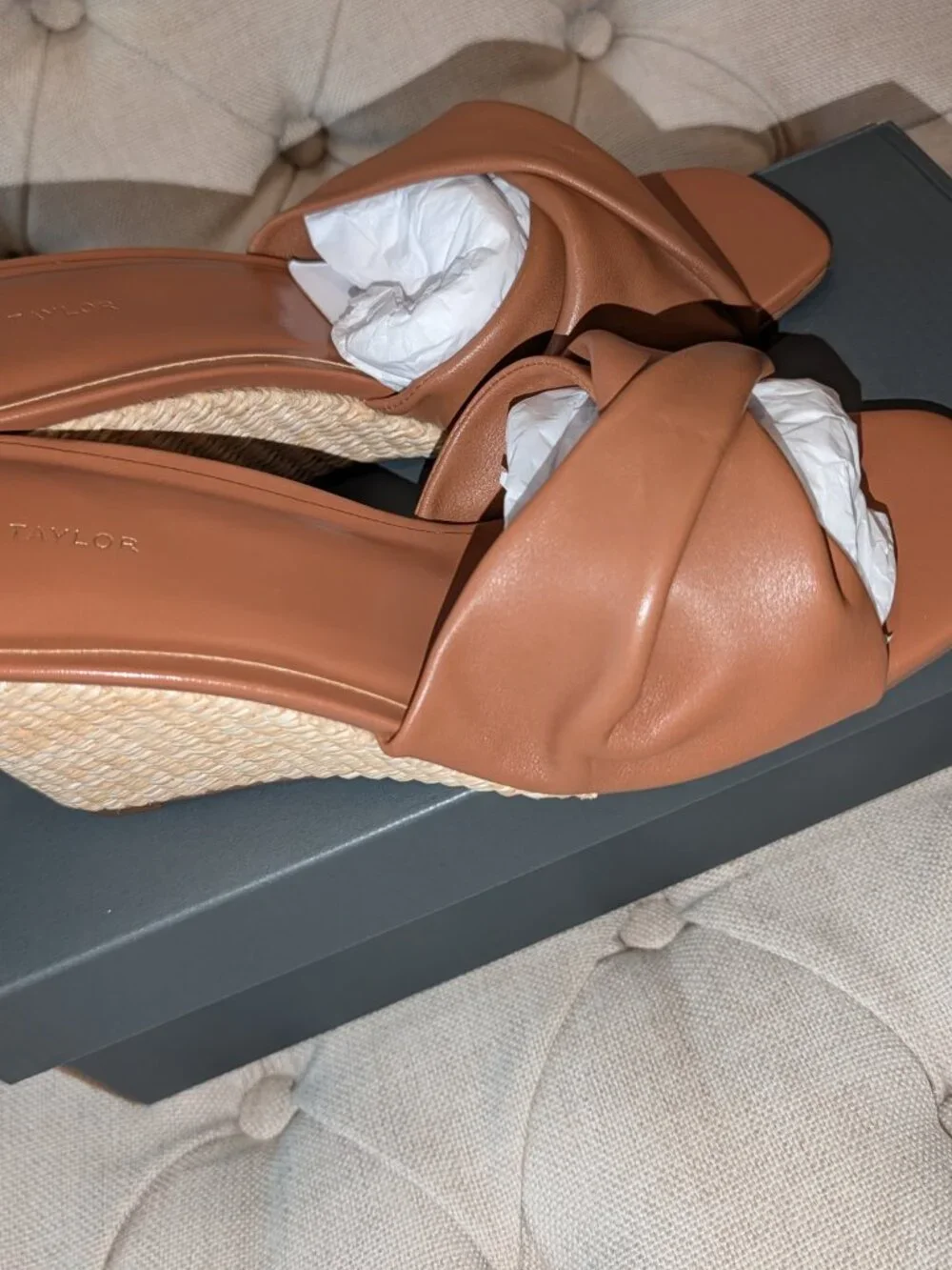 New with Box Ann Taylor Leather Wedge Sandal - Size 8.5